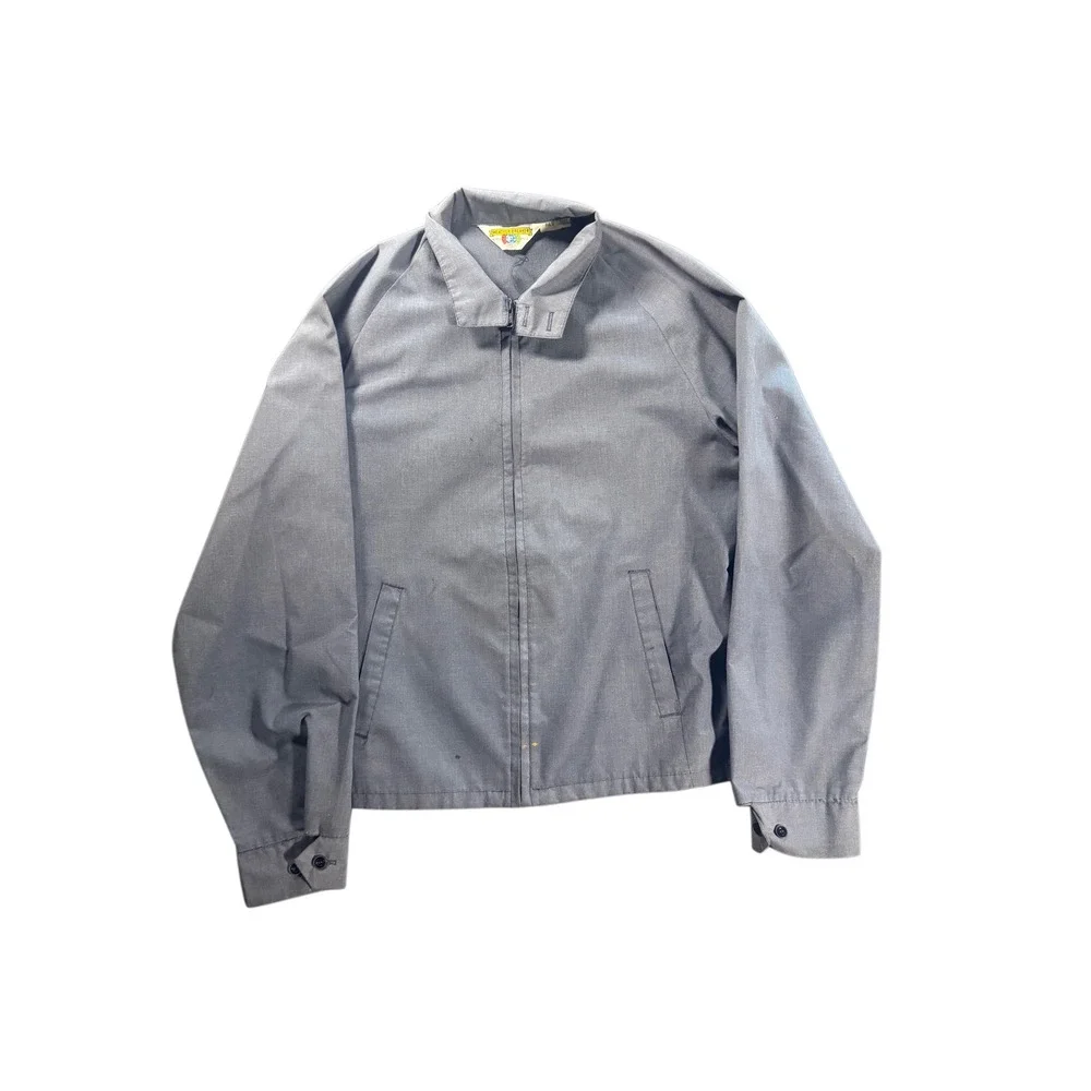 Vintage Weather Breaker North Pole Jacket Mens Medium Blue Gray Harrington USA